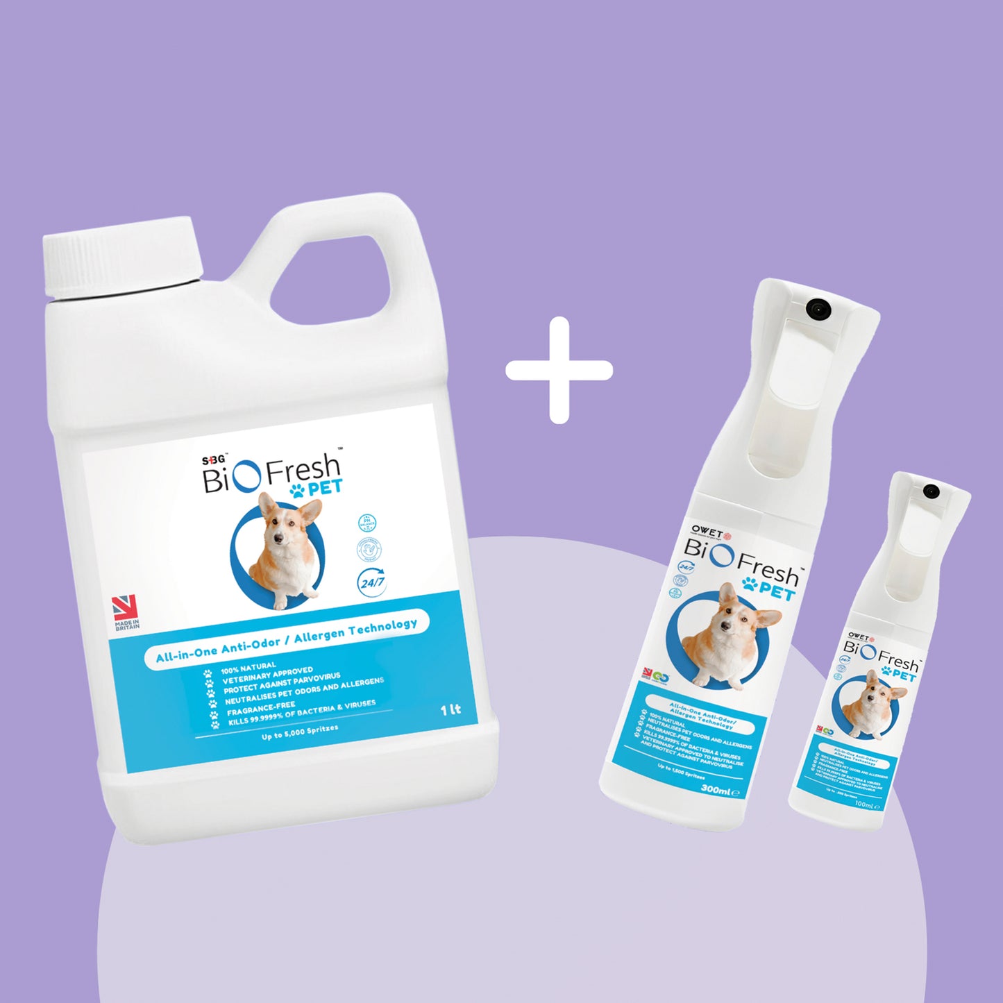 BioFresh Pet 1 Lt + FREE BioFresh Pet 300 ml and 100 ml Empty Spray Bottle